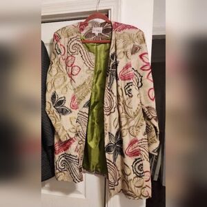 SOLD***3 Sisters - Boutique Designer fully lined embroidered jacket. Excellent